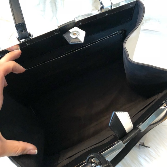 Fendi Circuit 3Jours Trapeze Tote Bag Black White - Picture 7 of 8